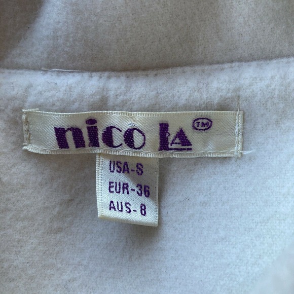 Nico La Coat Sz 8 Black Cream White Stripe Blazer Vintage Buttons 90s Y2K Womens - Picture 3 of 8